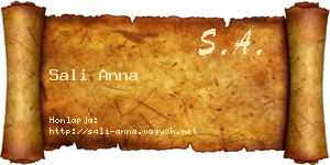 Sali Anna névjegykártya